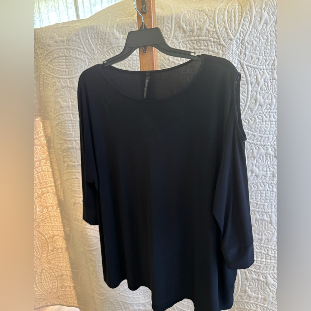IC COLLECTION Black Dolman Sleeve Asymmetrical Tunic